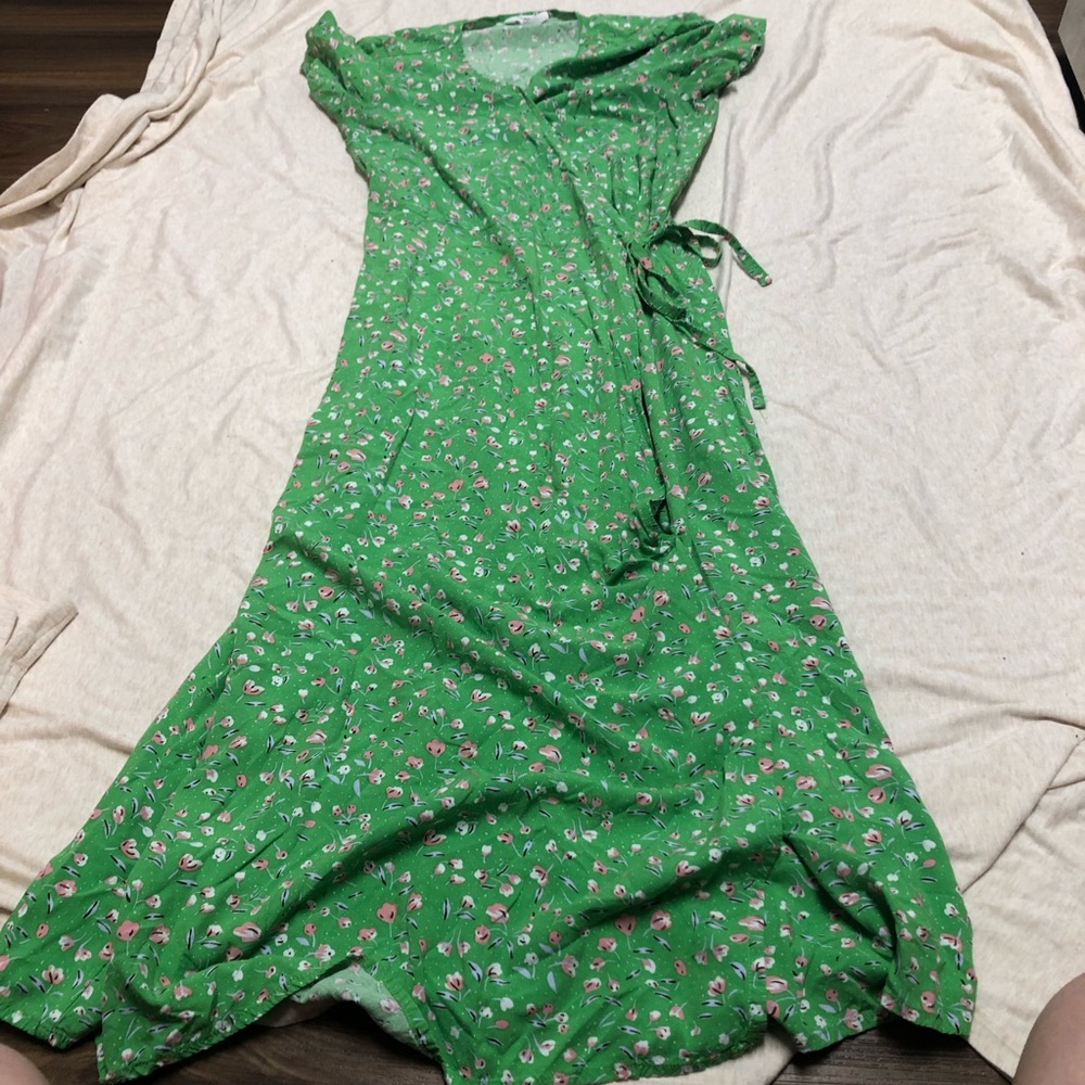 .Object Collectors Item Long Wrap Dress Floral Spring Easter Viscose Breathable